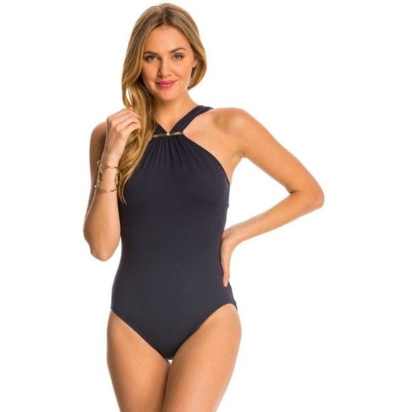 MICHAEL KORS . Navy One-Piece Swimsuit - Picture 1 of 8
